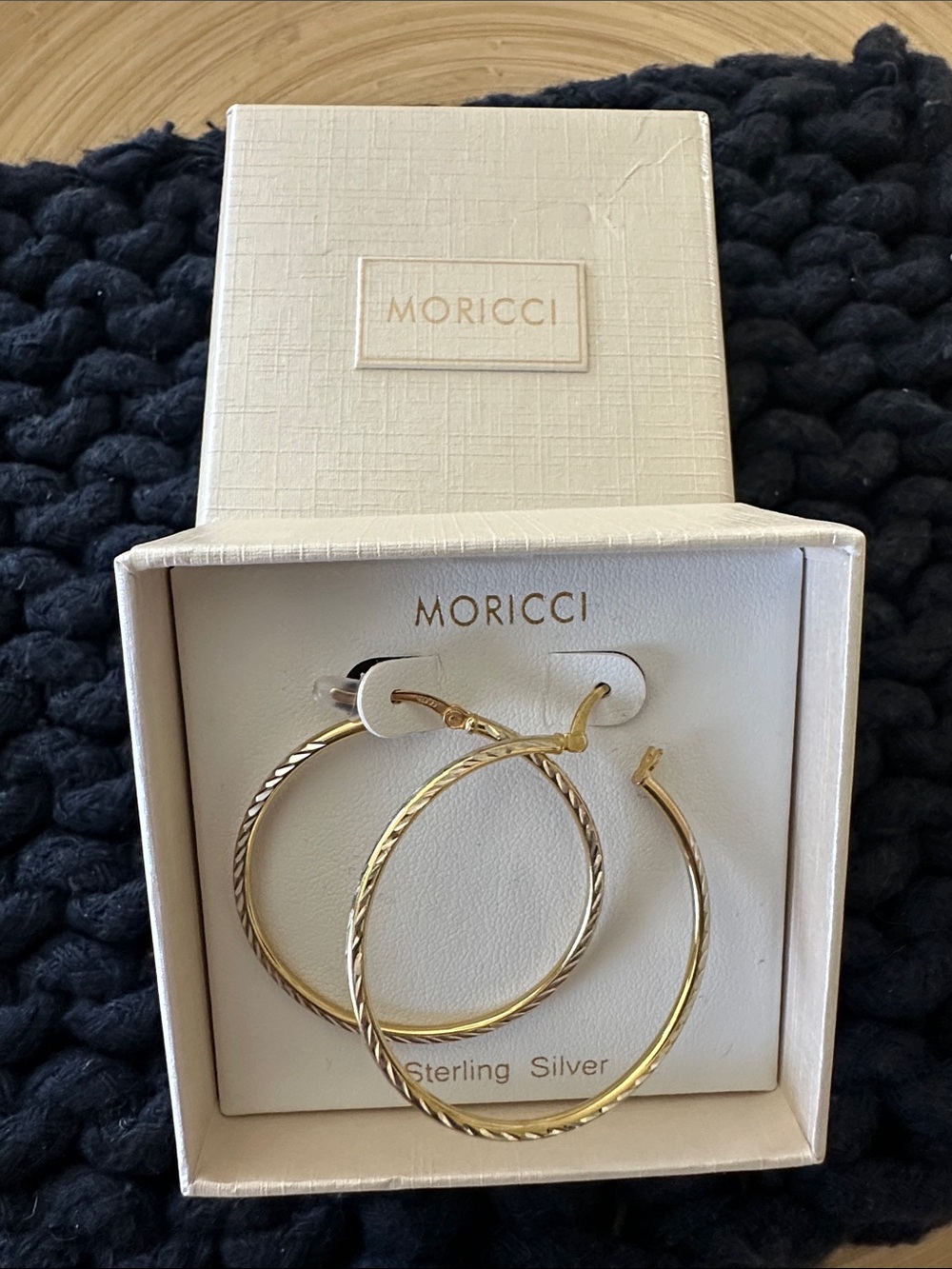 Moricci Gold-Tone Twisted Hoop Earrings